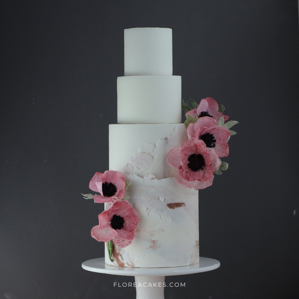 Florea Cakes Wafer Paper Flower Tutorial Anemone Cake with Anemone Flower