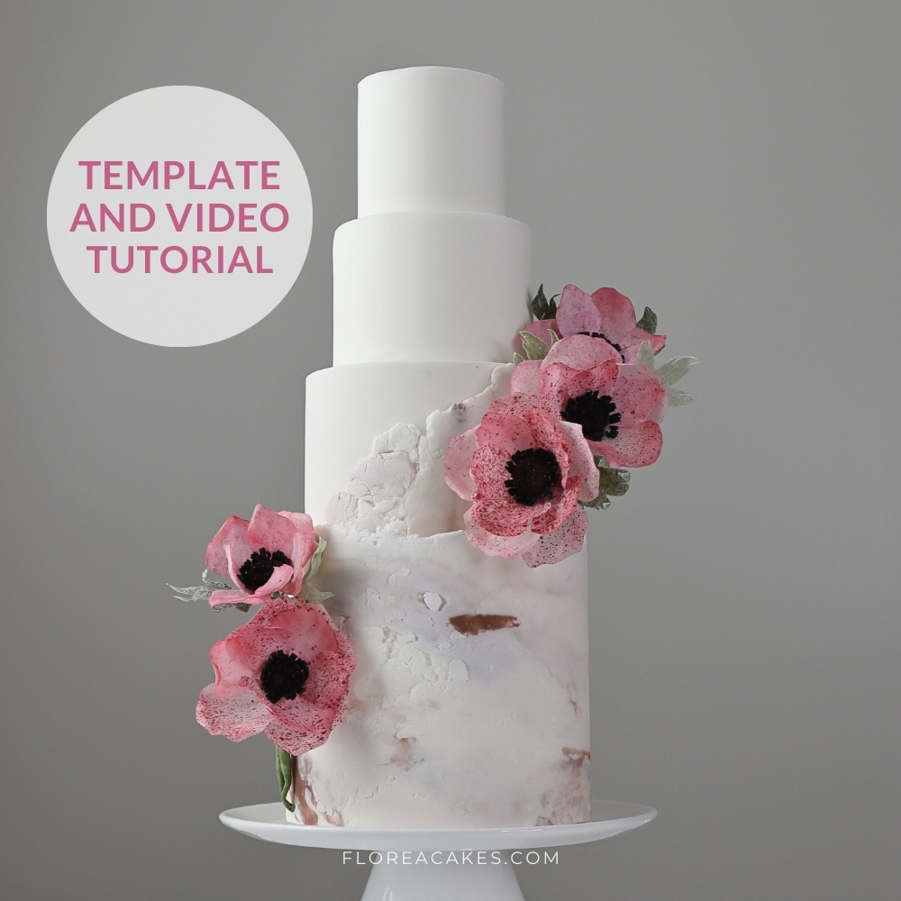 Florea Cakes Wafer Paper Flower Tutorial Anemone Template and Video Tutorial