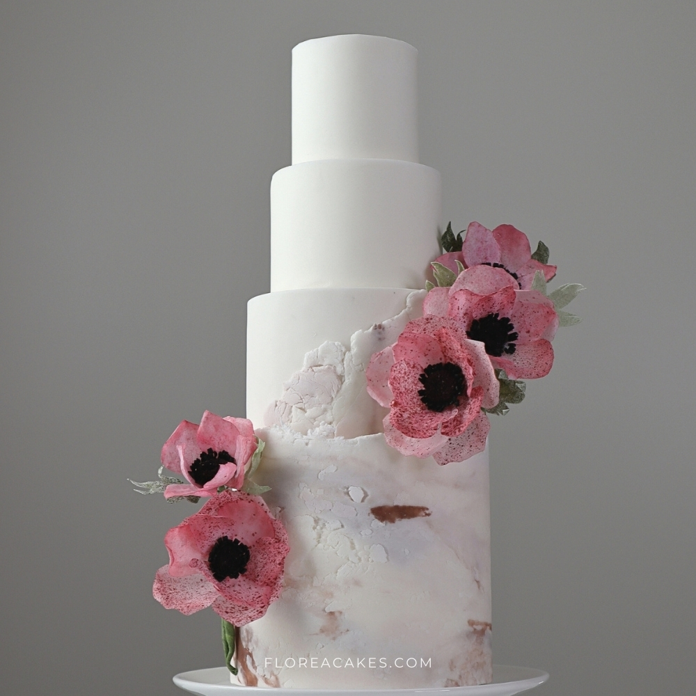 Florea Cakes Wafer Paper Flower Tutorial Anemone Cake with wafer paper Anemone Flower