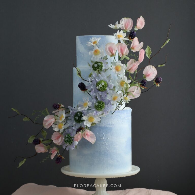 Florea Cakes Wafer Paper Tutorial Cake with Dasies