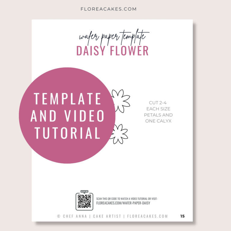 Florea Cakes Wafer Paper Tutorial Daisy Template and Video Tutorial