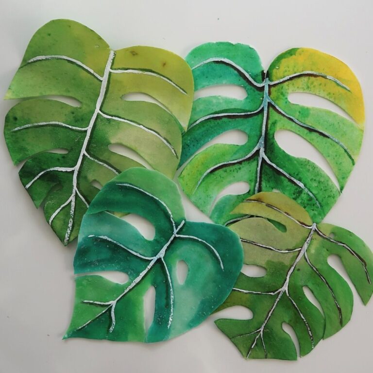 astashkina wafer paper monstera leaves 3