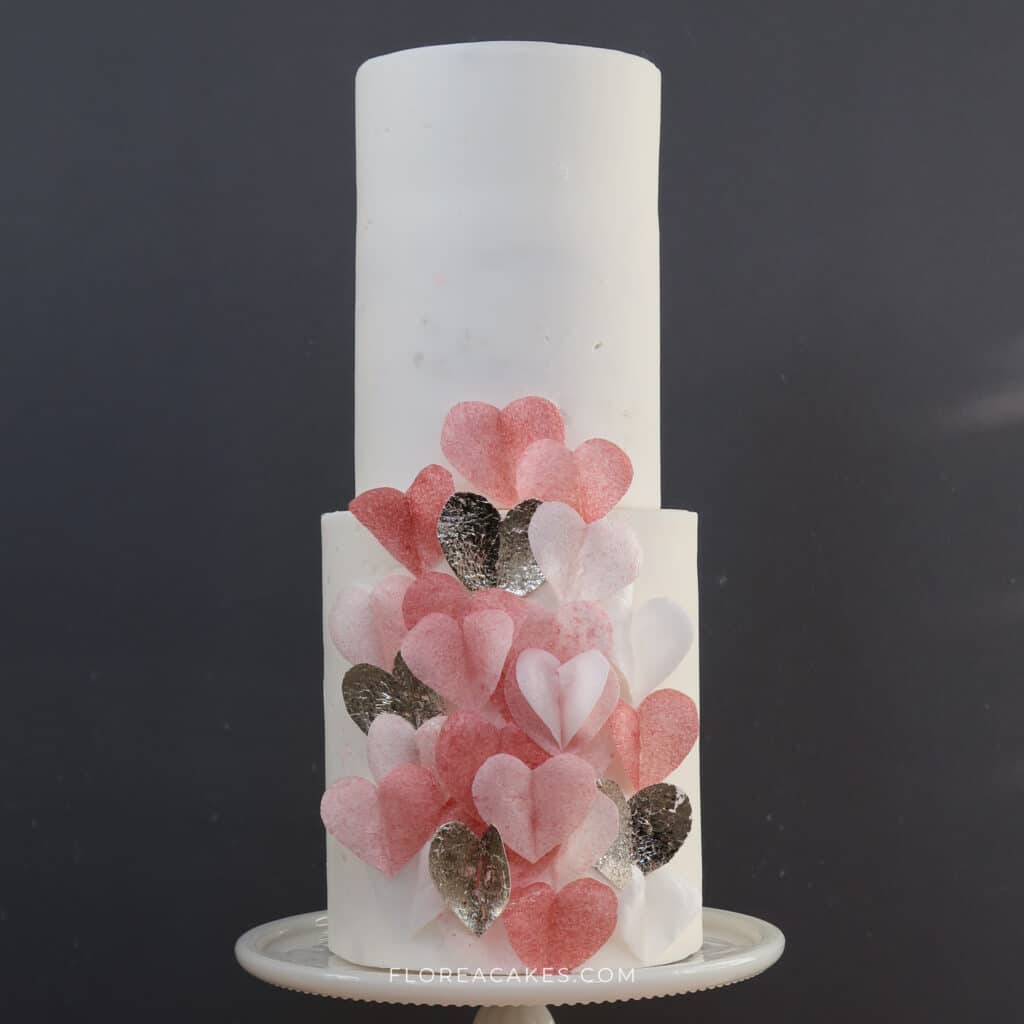 Florea Cakes Wafer Paper Flower Tutorial Beautiful Cake with Wafer Paper Hearts