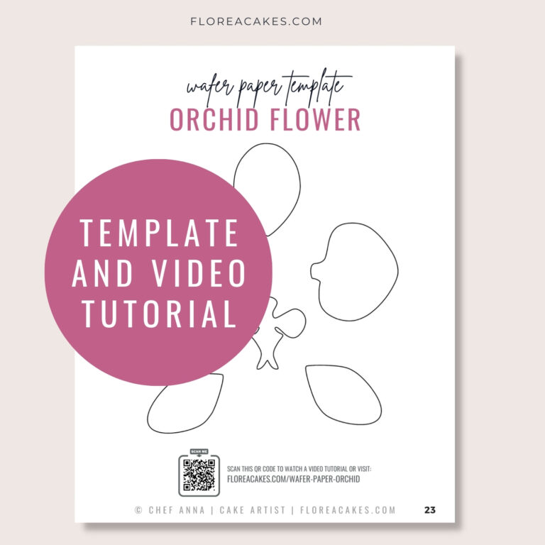 Florea Cakes Wafer Paper Tutorial Orchid Template and video tutorial