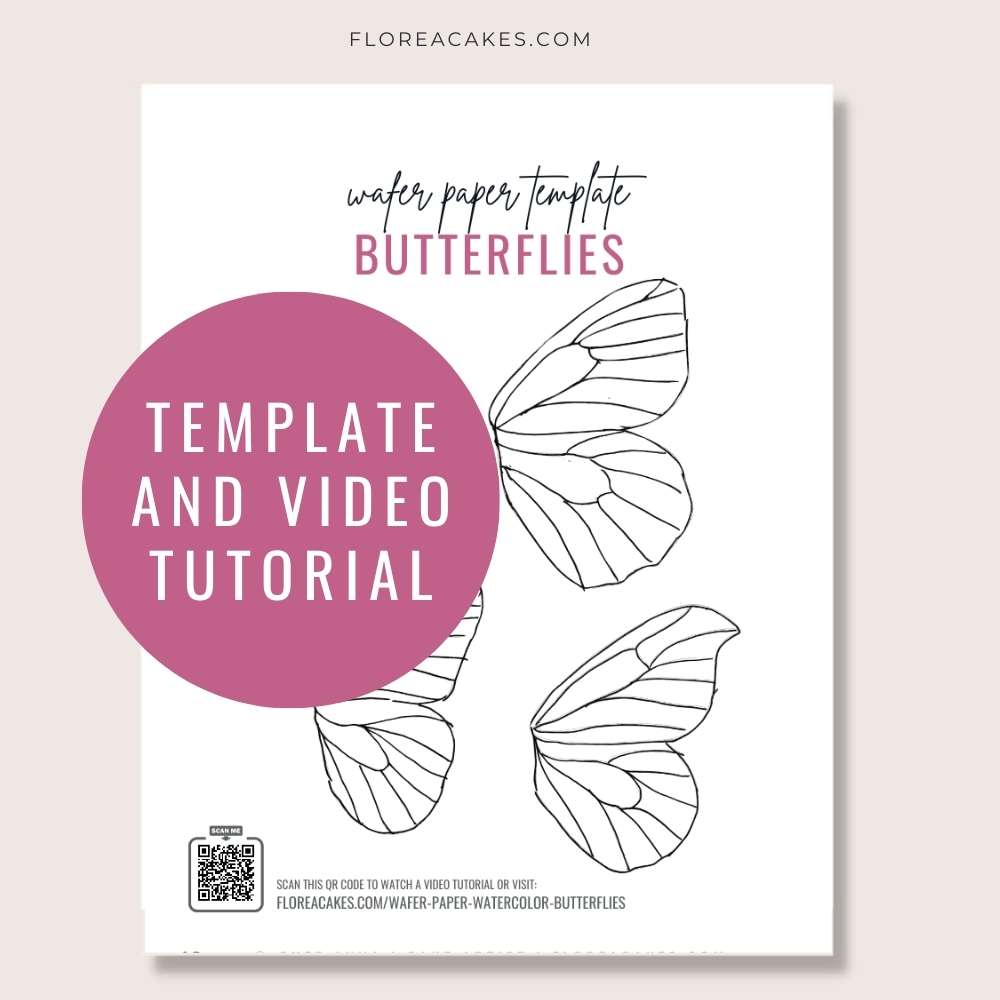 Florea Cakes Wafer Paper Watercolor Butterflies Template