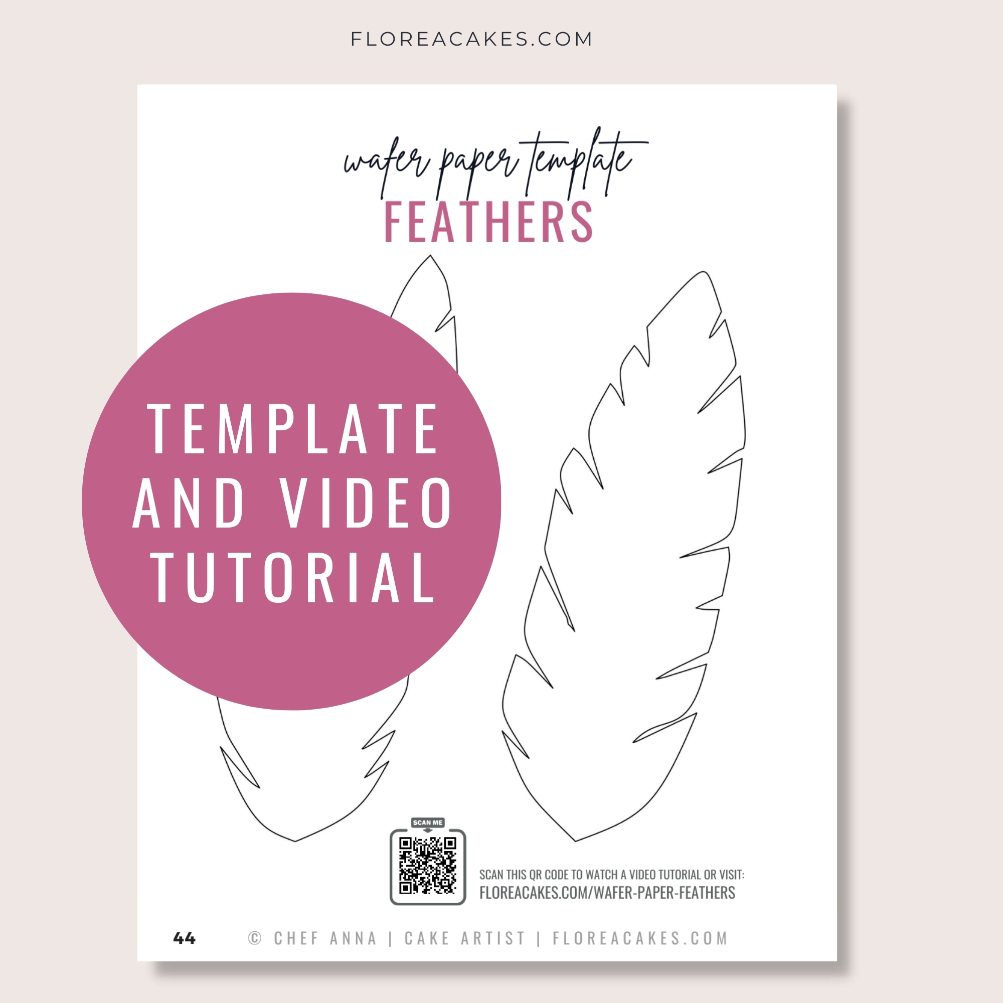 Florea Cakes Wafer Paper Tutorial Feathers ()