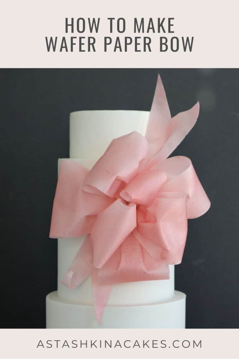 wafer paper bow topper Astashkina Cakes 1