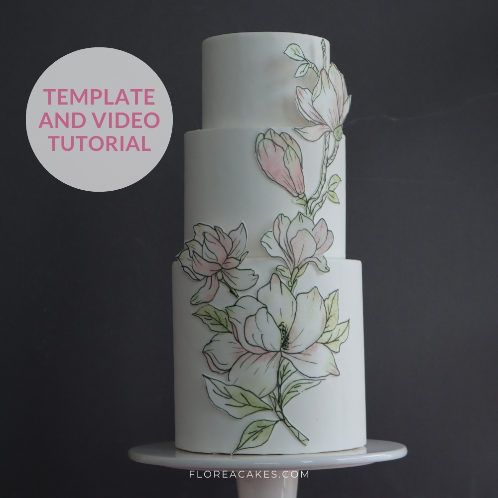 Florea Cakes Wafer Paper Flower Tutorial Painted Flowers Cake Template