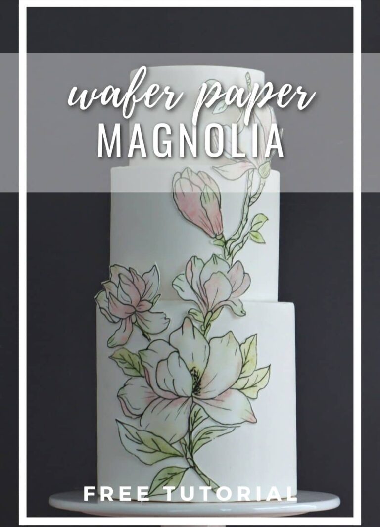 How to paint on Wafer Paper Magnoila Tutorial Astashkina Cakes 1