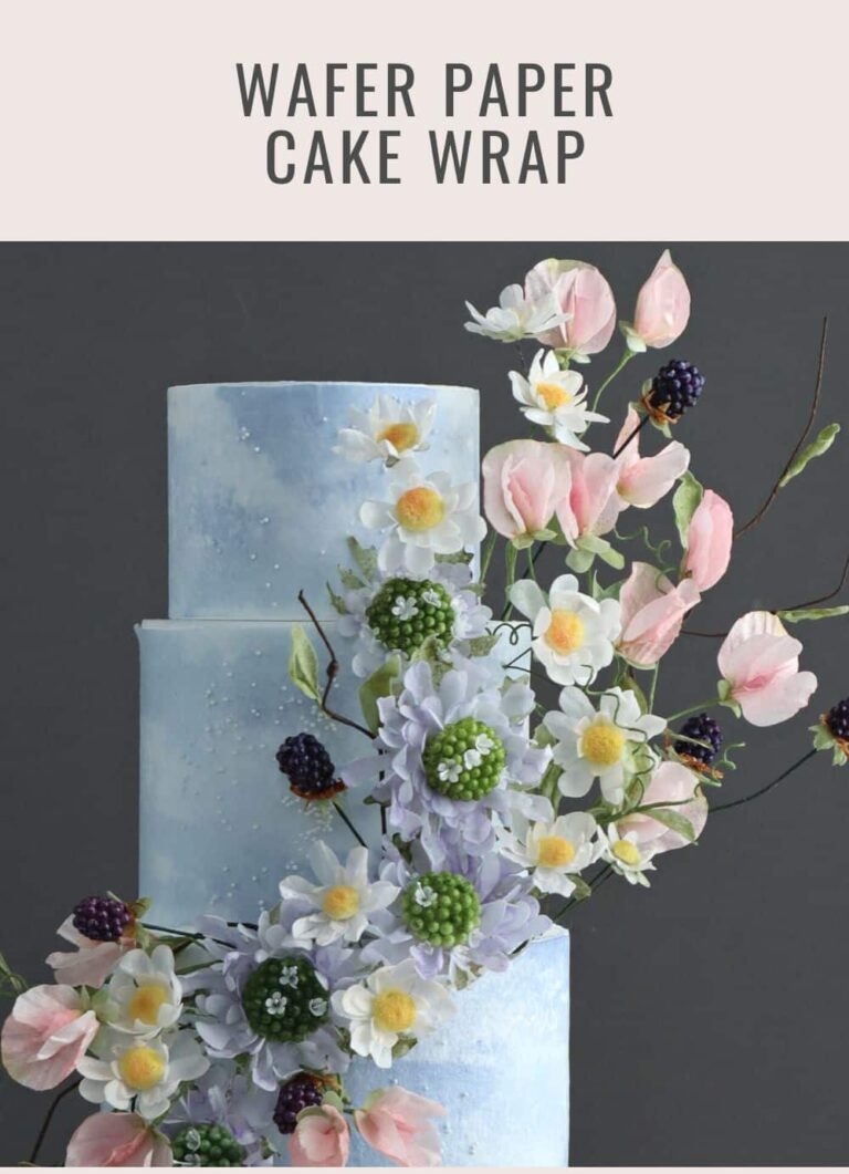 How to cover cake in wafer paper wrap 1