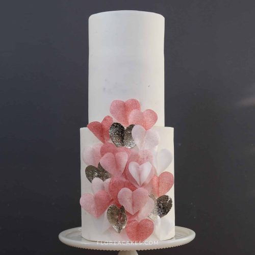 Florea Cakes Wafer Paper Flower Tutorial Beautiful Cake with Wafer Paper Hearts